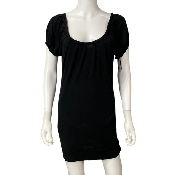 Express Black Short Sleeves Stretch Dress - Picture 2 of 9